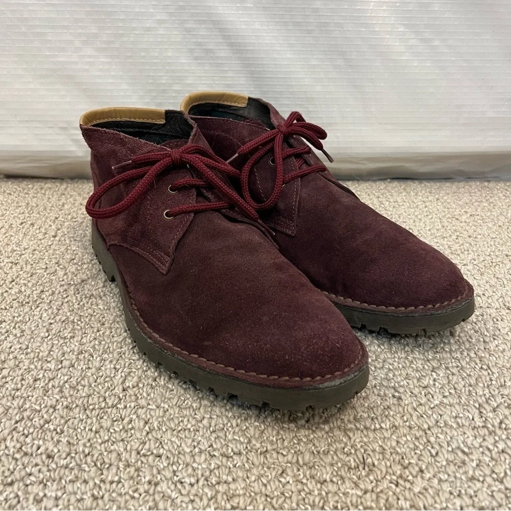 ANGELO NARDELLI Shoes Eggplant Suede Leather Chukka Lace Up Boots Shoe EU 43, 10